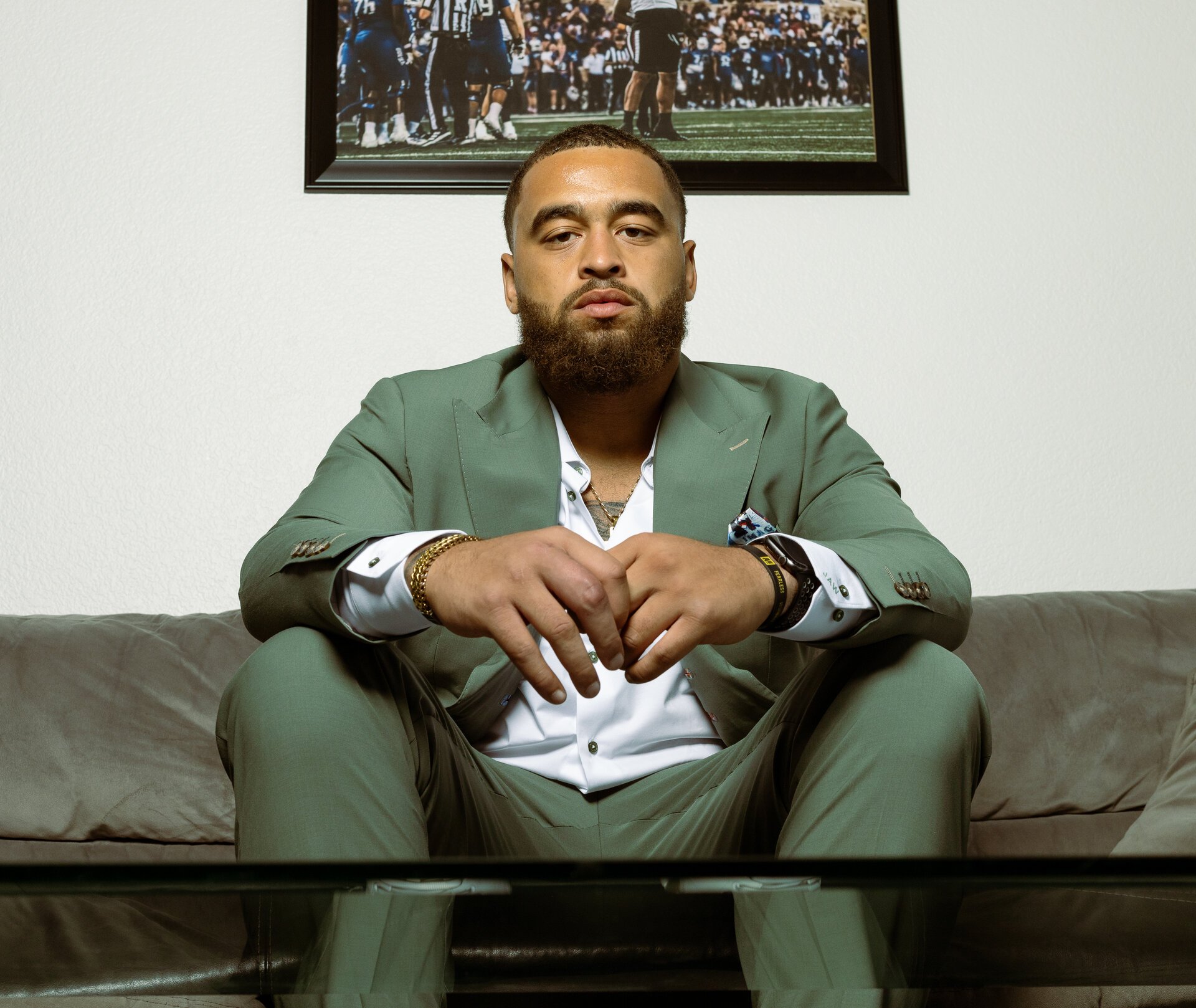 Green suit