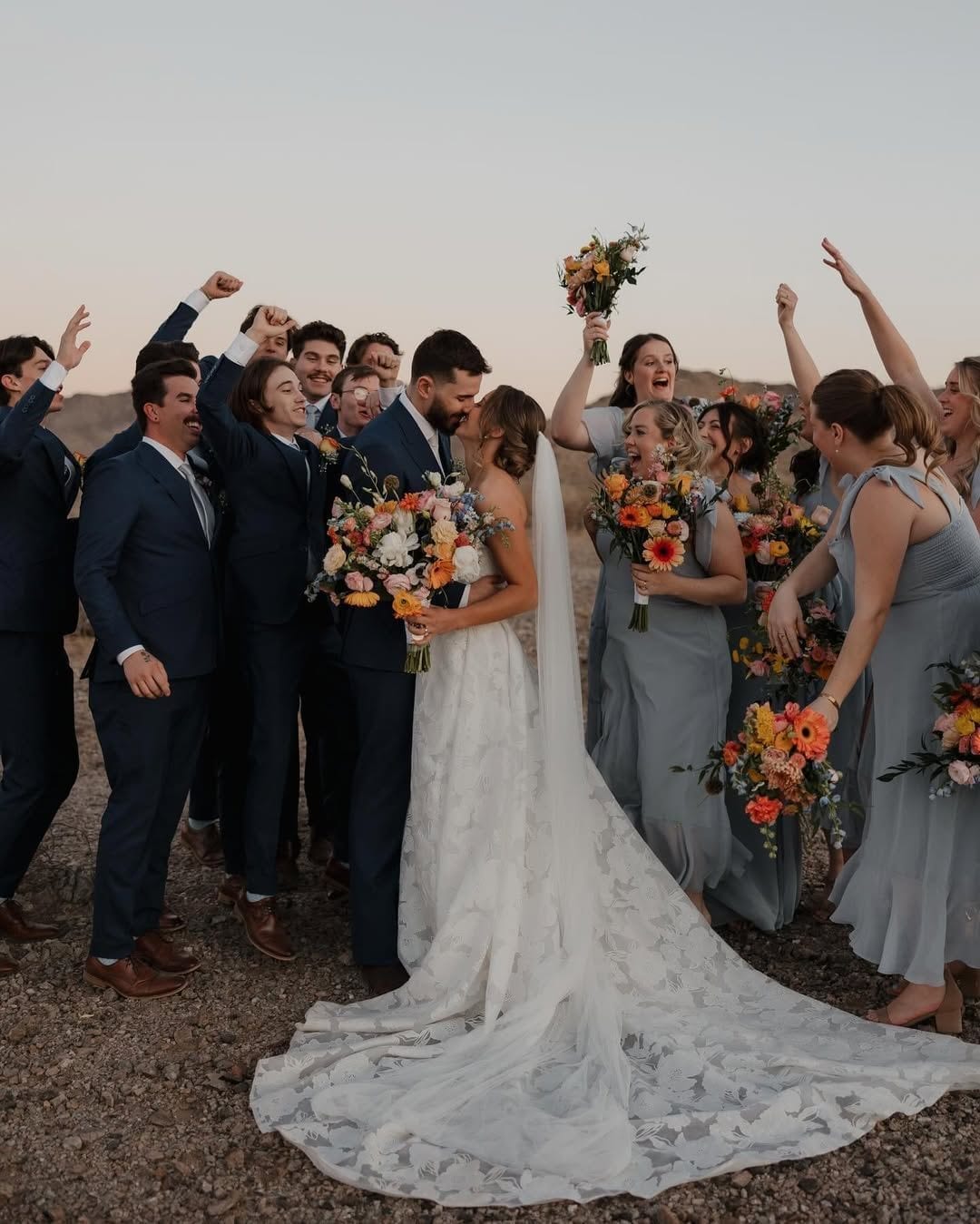 Phoenix wedding party wearing custom suits by Tailored Threads