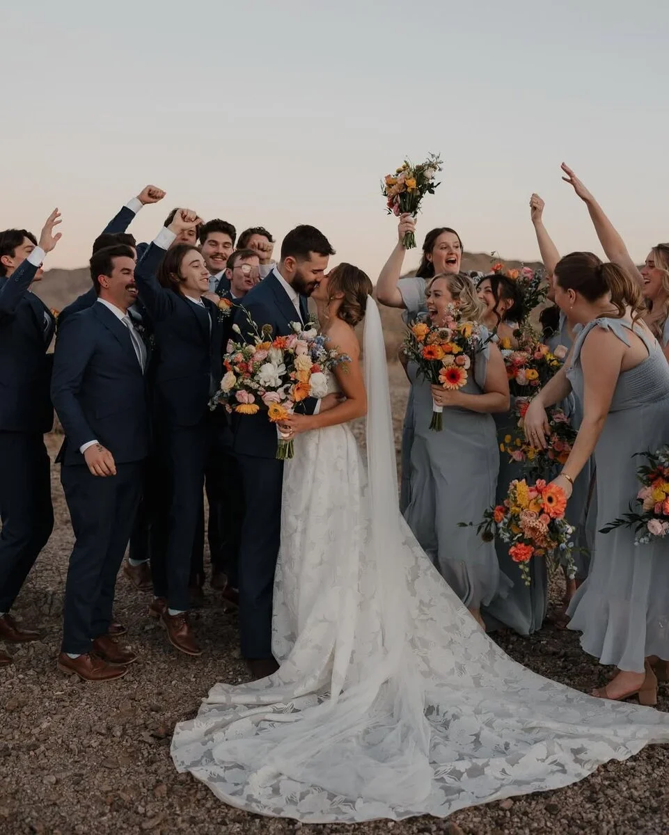 Wedding party group photo